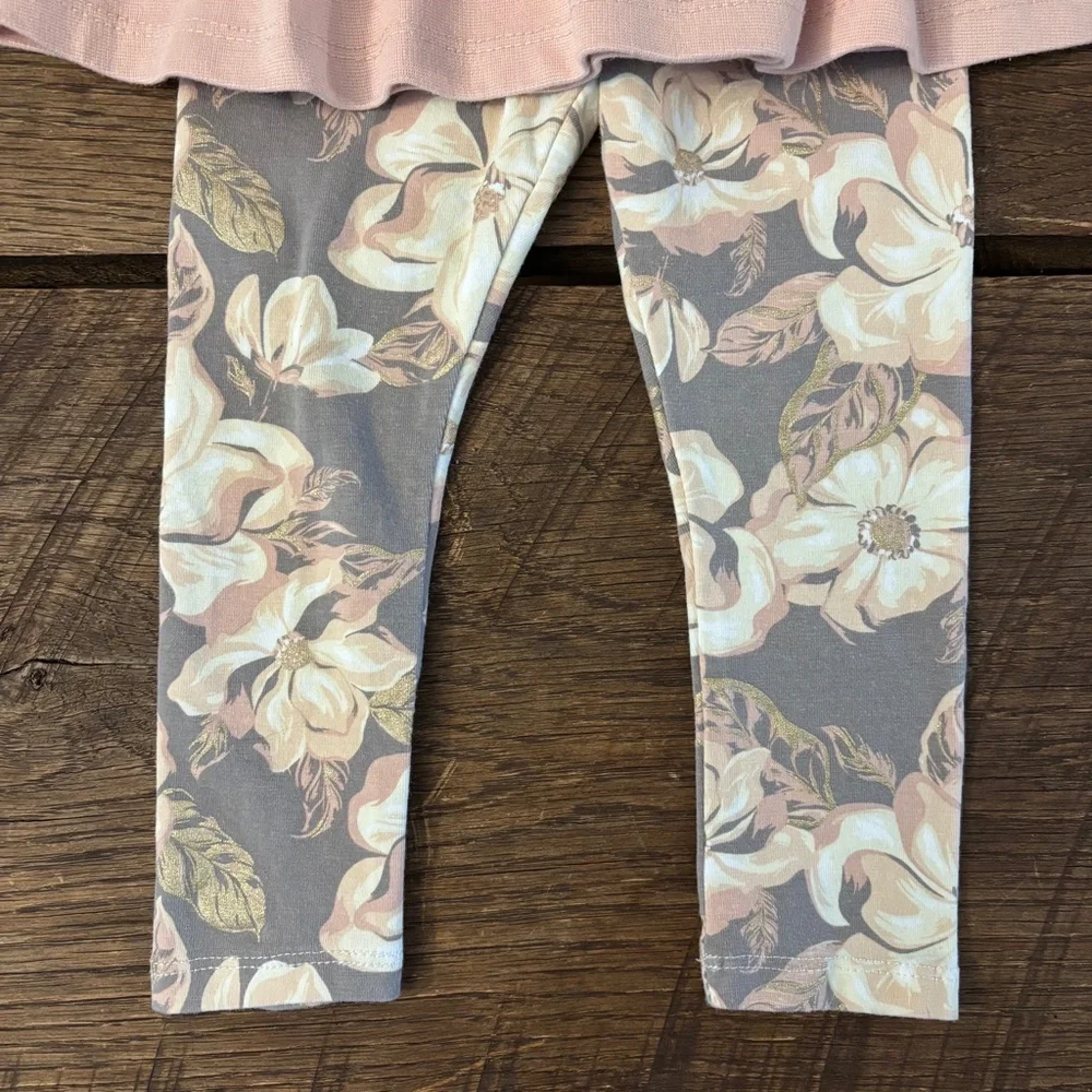 NWOT‎ Tahari Girls 2-Piece Dress with Leggings Set
